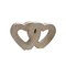 Kingston Living 10.25" Champagne Gold Ceramic Double Heart Tabletop Sculpture